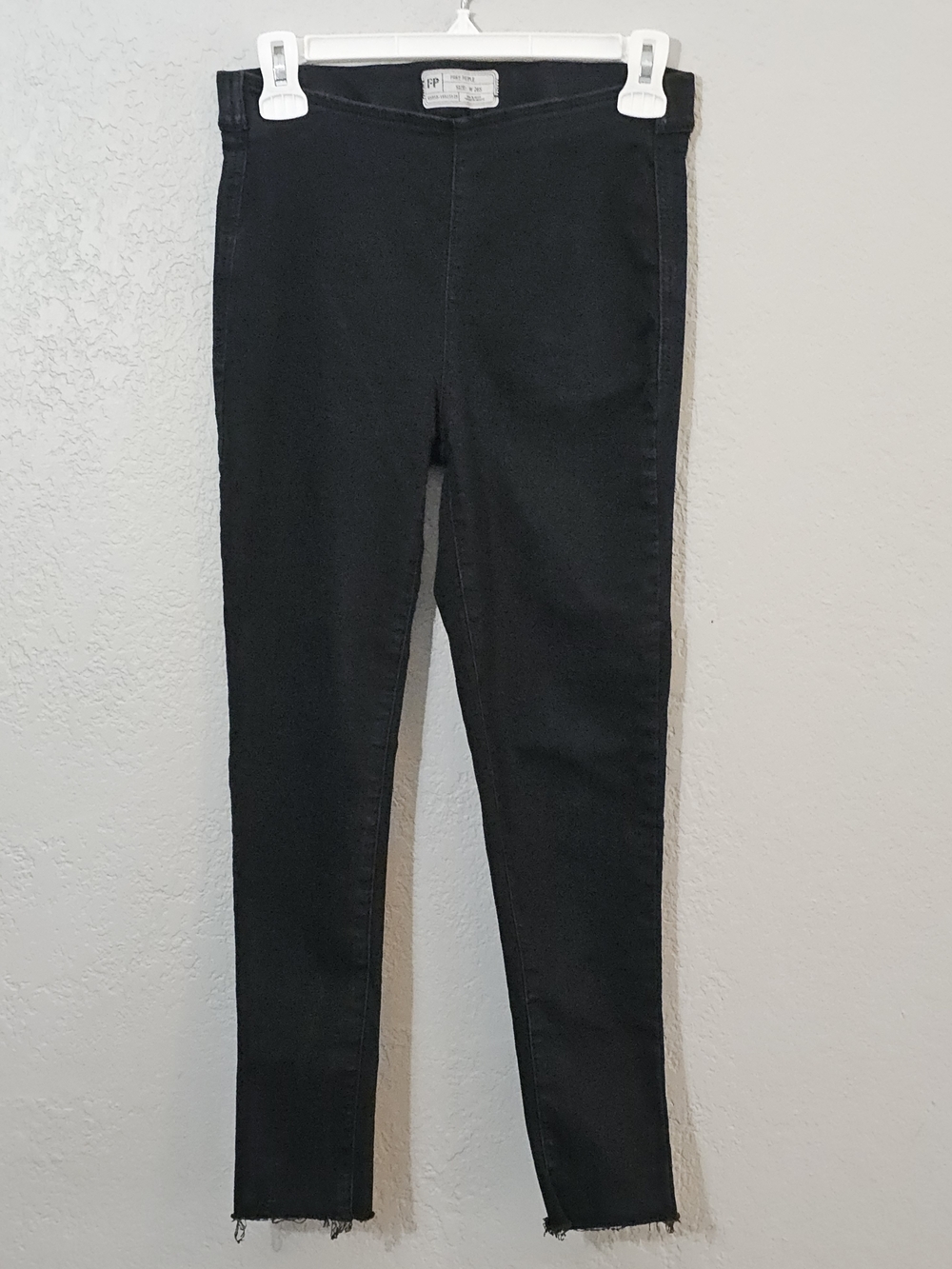 Free People Mid-Rise Pull On Skinny Jeans Black, Womens 26s